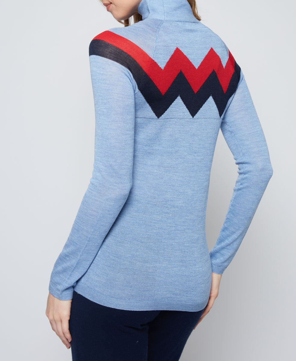 CHEVRON MOCK NECK SWEATER