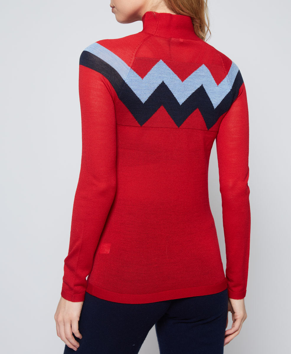 CHEVRON MOCK NECK SWEATER