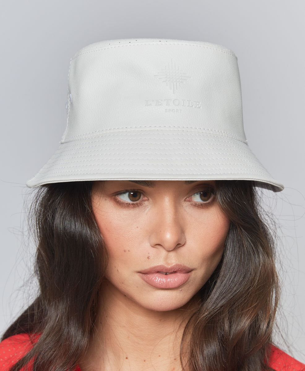 PERFORATED VEGAN LEATHER BUCKET HAT