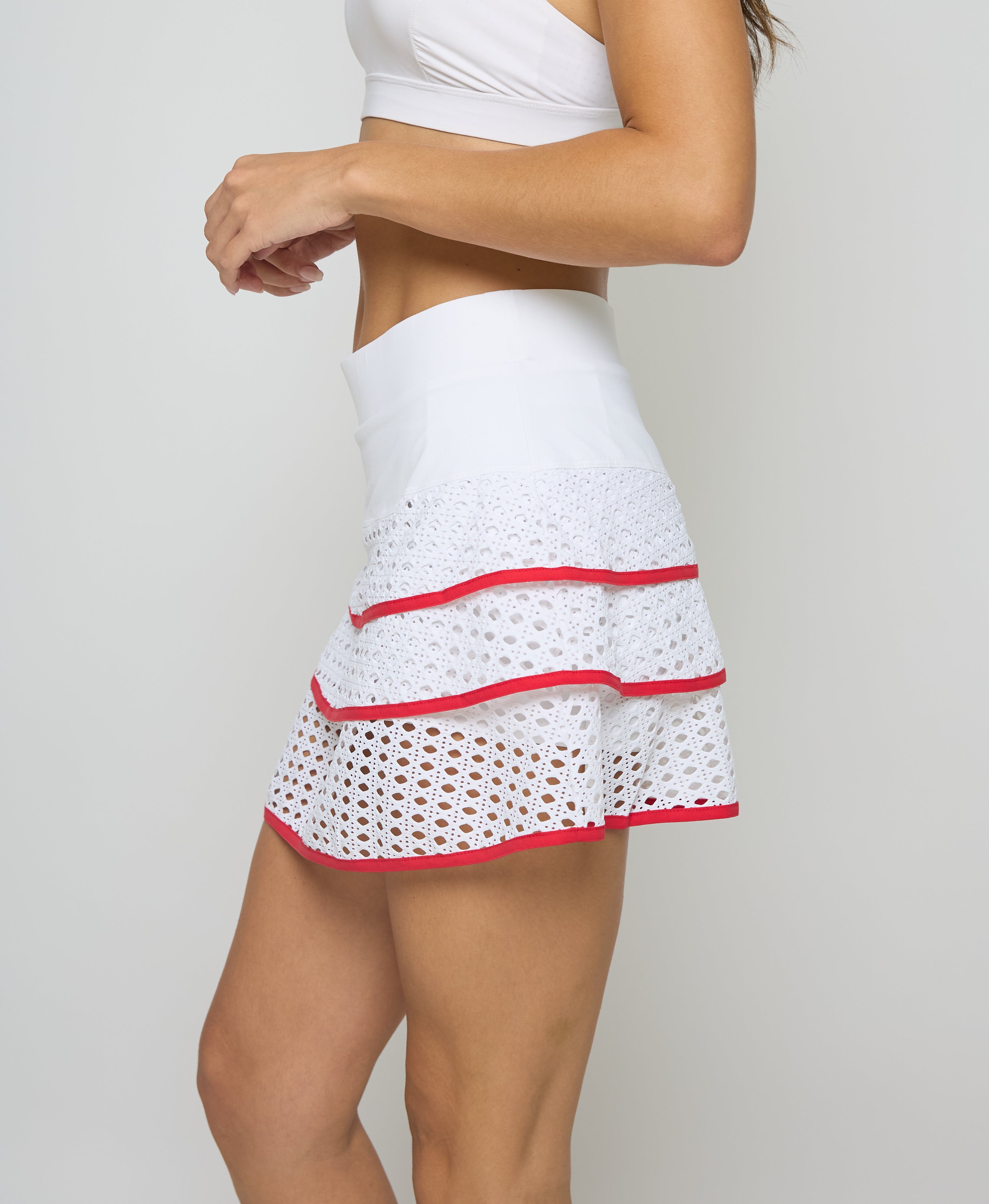 POINTELLE TIERED SKORT
