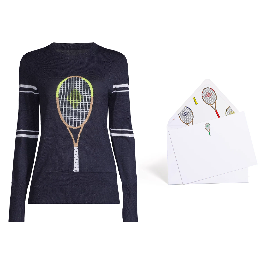 The Tennis Lover Bundle (Navy, White & Yellow Sweater)